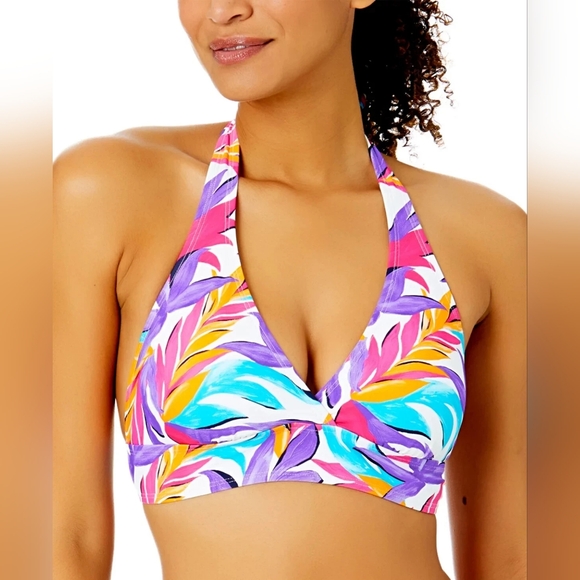 Anne Cole Other - Anne Cole Marilyn Printed Halter Bikini Top Colorful D Cup New